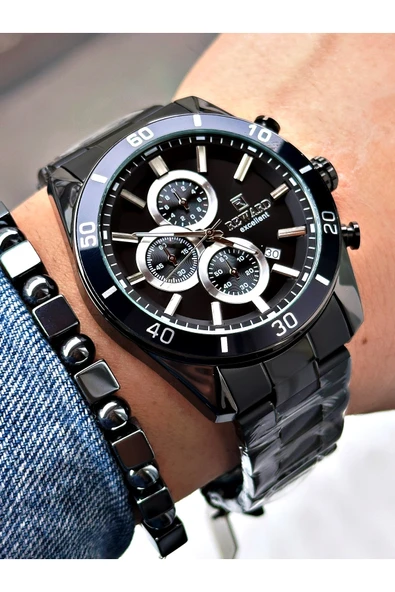 Reward Siyah Renk Çelik Kordon Şık Dizayn Erkek Kol Saati Bileklik ürün görseli 1