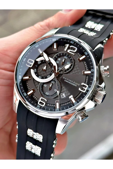 Navimarine Siyah Renk Silikon Orijinal Tüm Fonksiyonlar Aktif Erkek Kol Saati + Bileklik Hediyeli ürün görseli 1