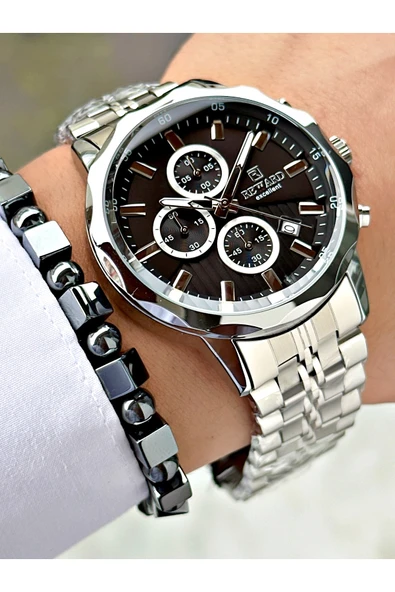 Reward Gümüş Renk Fonksiyonlu Çelik Kordon Erkek Kol Saati + BİLEKLİK HEDİYELİ ürün görseli 1