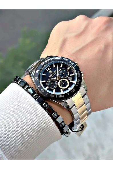 Reward Altın Gümüş Renk Fonksiyonlar Aktif Çelik Kordon Erkek Kol Saati + BİLEKLİK HEDİYELİ - Resim 2