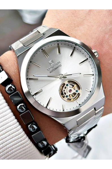 Reward Gümüş Renk Otomatik Kurmalı Çelik Kordon Erkek Kol Saati + BİLEKLİK - Resim 3