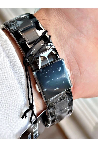 Ferrucci Siyah Renk Spor Çelik Kordon Orijinal Erkek Kol Saati + BİLEKLİK HEDİYELİ - Resim 3