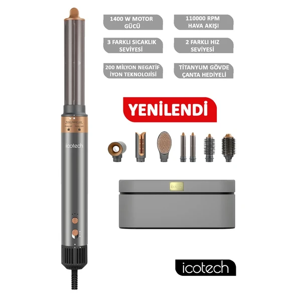 Icotech HS60 7in1 Airwrap Multi Styler Saç Şekillendirme Seti ürün görseli 1