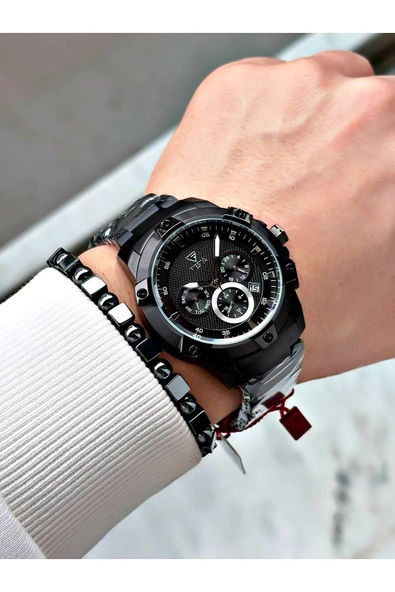 Fiesta Gümüş Renk Fonksiyonlu Çelik Makine Garantili Erkek Kol Saati + BİLEKLİK - Resim 2