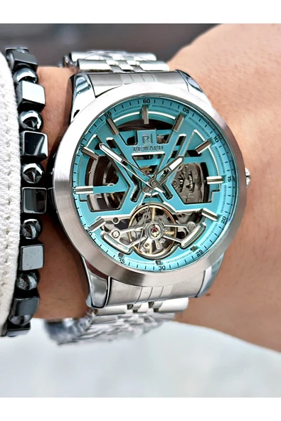 Reward Gümüş Renk Otomatik Mekanizma Çelik Kordon Erkek Kol Saati + BİLEKLİK - Resim 4