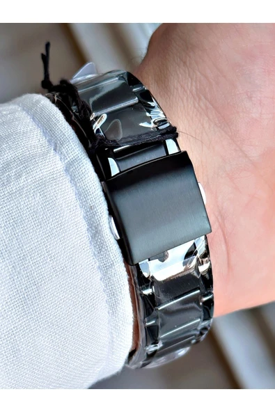 Ferrucci Siyah Renk Fonksiyonlar Aktif Çelik Erkek Kol Saati + BİLEKLİK HEDİYELİ - Resim 3