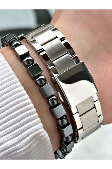 Ferrucci Bakır Renk Siyah Kadran Roma Rakamlı Erkek Kol Saati + Hematit Doğaltaş Bileklik Hediyeli - Resim 4