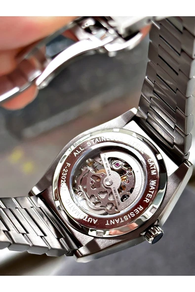 Fiesta Füme Renk Otomatik Business Çelik Lüx Erkek Kol Saati + BİLEKLİK HEDİYELİ - Resim 5