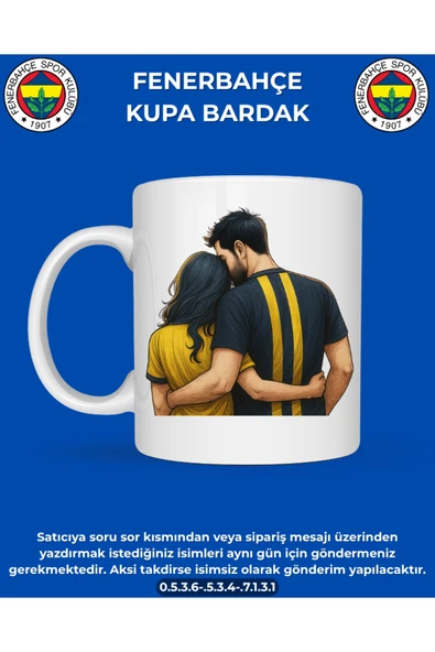 FENERBAHÇE KUPA BARDAK - KİŞİYE ÖZEL BARDAK - HEDİYE BARDAK - BASKILI KUPA BARDAK ürün görseli 1