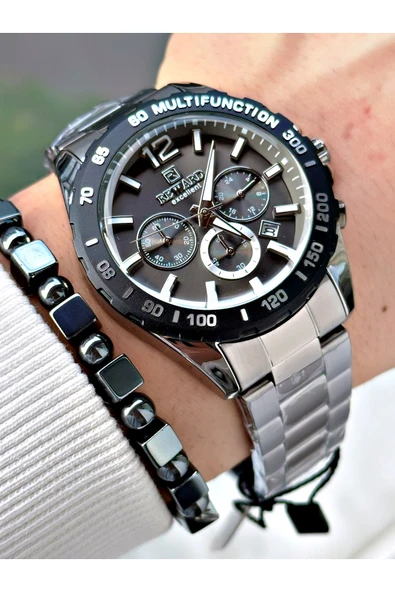 Reward Füme Renk Fonksiyonlar Aktif Çelik Kordon Erkek Kol Saati + BİLEKLİK HEDİYELİ - Resim 3