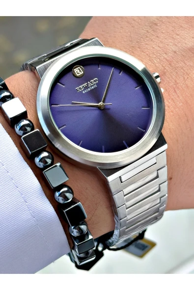 Reward Gümüş Renk Sade Klasik Model Erkek Kol Saati + BİLEKLİK HEDİYELİ - Resim 4