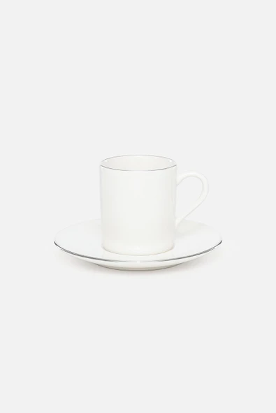 Soley | Ceyda | Gümüş Kenarlı 12 Parça 6 Kişilik Kahve Fincan Takımı - Resim 5