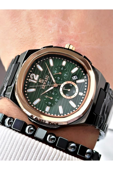 Reward Siyah Renk Fonksiyonlar Aktif Kare Model Erkek Kol Saati + BİLEKLİK ürün görseli 1