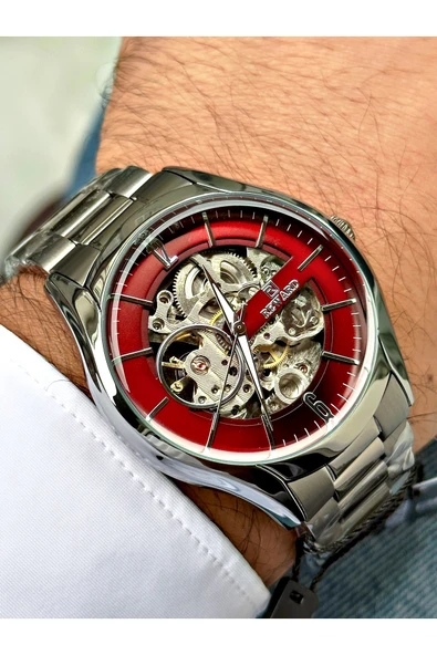 Reward Füme Renk Otomatik Kurmalı Çelik Kordon Orijinal Erkek Kol Saati + BİLEKLİK HEDİYELİ ürün görseli 1