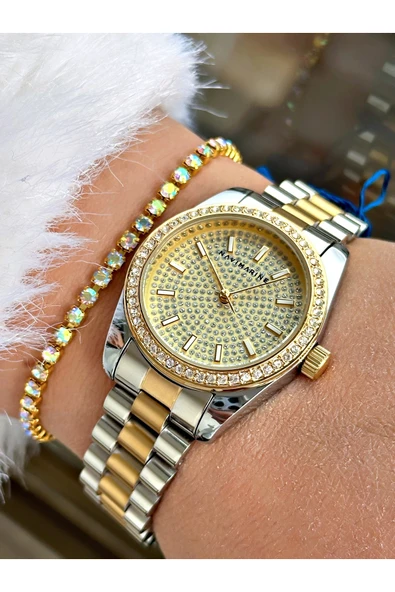 Navimarine Altın Renk Çelik Kordon Kadın Kol Saati ürün görseli 1