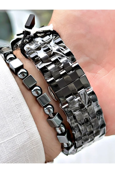 Reward Siyah Renk Otomatik Business Çelik Kordon  Erkek Kol Saati + BİLEKLİK - Resim 4