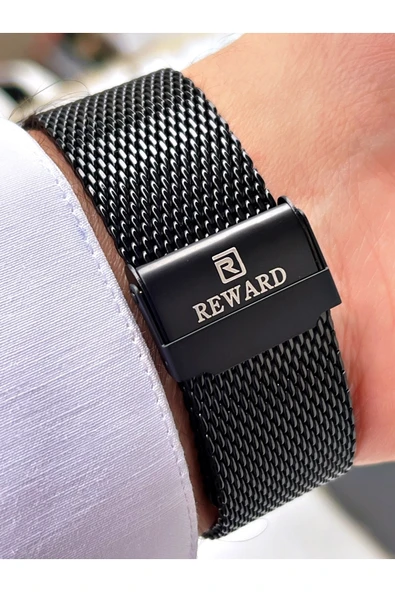 Reward Siyah Renk Rose Gold Kare Model Erkek Kol Saati - Resim 4