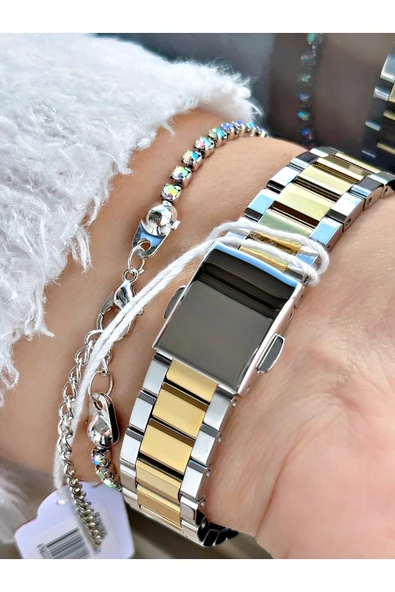 Ferrucci Altın Renk Taşlı Model Şık Dizayn  Kadın Kol Saati + BİLEKLİK - Resim 3