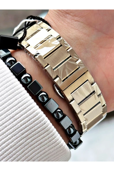 Reward Altın Renk Otomatik Kurmalı Çelik Kordon Erkek Kol Saati + BİLEKLİK - Resim 4