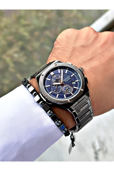 Ferrucci Füme Renk Çelik Kordon Fonksiyonlar Aktif Erkek Kol Saati Bileklik - Resim 2