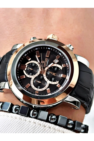 Reward Kahve Renk Çelik Kasa Fonksiyonlu Business Deri Kordon Erkek Kol Saati + BİLEKLİK ürün görseli 1