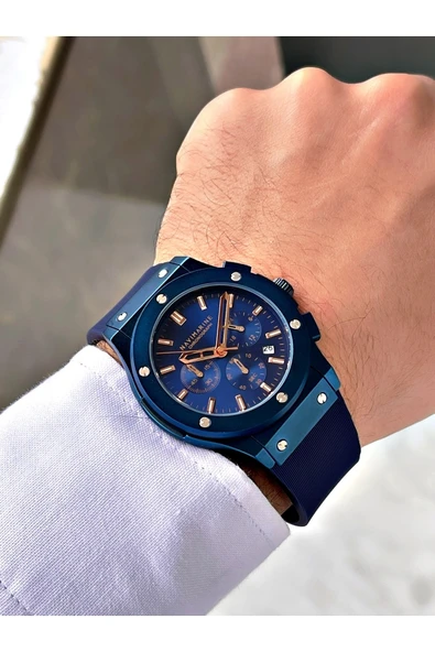 Navimarine Lacivert Renk Silikon Kordon Erkek Kol Saati Bileklik Hediyeli - Resim 2