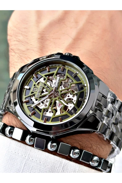 Reward Siyah Renk Otomatik Business Çelik Kordon  Erkek Kol Saati + BİLEKLİK ürün görseli 1