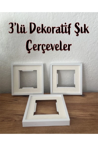 Yapışkanlı Sök Tak Paspartulu 14 X 14 Cm Çerçeveler - Ekonomik Avantajlı Paket - Resim 2