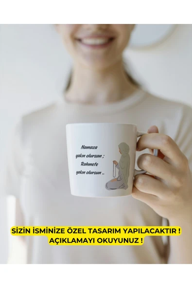 KAPALI KADIN KUPA BARDAK - TESETTÜR TASARIM - KAHVE BARDAĞI - KİŞİYE ÖZEL KUPA BARDAK - Resim 2