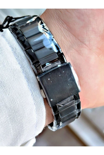 Ferrucci Siyah Renk Çelik Kordon Şık Dizayn Fonksiyonlar Aktif Erkek Kol Saati + BİLEKLİK HEDİYELİ - Resim 3