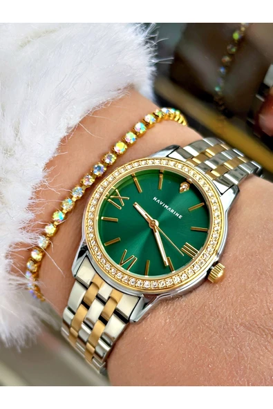 Navimarine Altın Renk Çelik Kordon Kadın Kol Saati ürün görseli 1