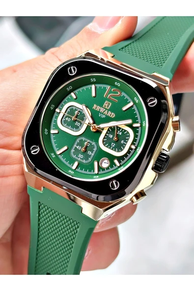 Reward Yeşil Renk Kare Model Fonksiyonlu Silikon Spor Erkek Kol Saati + BİLEKLİK ürün görseli 1