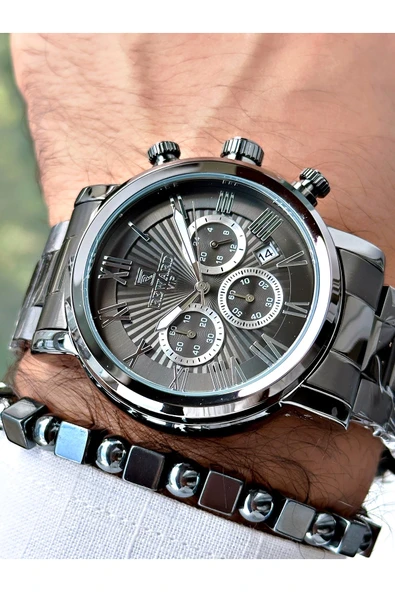 Reward Füme Renk Fonksiyonlar Aktif Çelik Kordon 3 ATM Su Geçirmez Erkek Kol Saati + BİLEKLİK ürün görseli 1