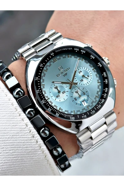 Reward Gümüş Renk Büyük Kasa Spor Model Fonksiyonlu Erkek Kol Saati + BİLEKLİK ürün görseli 1