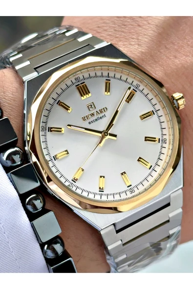 Reward Gümüş Renk Klasik Çelik Kordon Erkek Kol Saati + BİLEKLİK HEDİYELİ ürün görseli 1