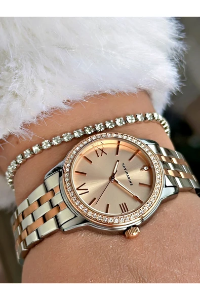 Navimarine Altın Renk Çelik Kordon Kadın Kol Saati + Bileklik Hediyeli - Resim 2