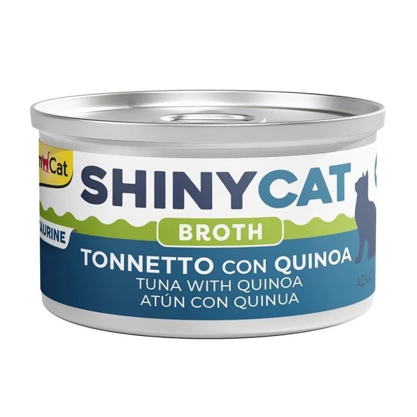 GimCat Shinycat Broth Sos İçinde Ton Balıklı ve Kinoalı Kedi Konservesi 70gr ürün görseli 1