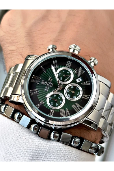 Reward Gümüş Renk Fonksiyonlar Aktif Çelik Kordon 3 ATM Su Geçirmez Erkek Kol Saati + BİLEKLİK - Resim 2