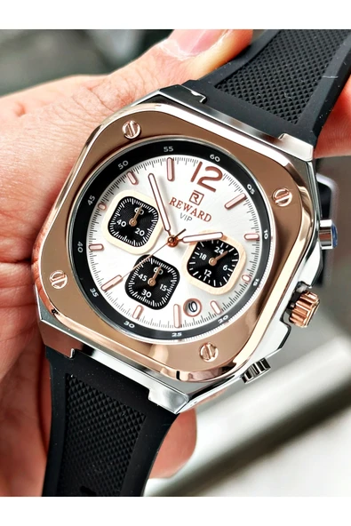 Reward Siyah Renk Kare Model Fonksiyonlu Silikon Spor Erkek Kol Saati + BİLEKLİK ürün görseli 1