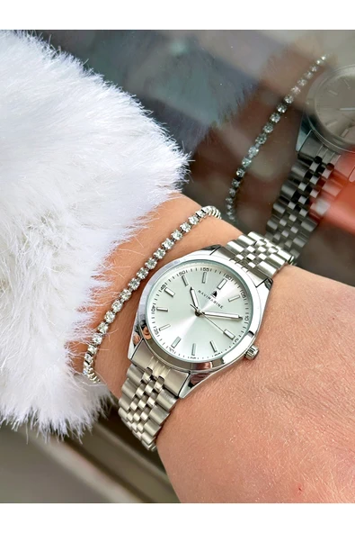 Navimarine Altın Renk Çelik Kordon Kadın Kol Saati + Bileklik Hediyeli - Resim 3