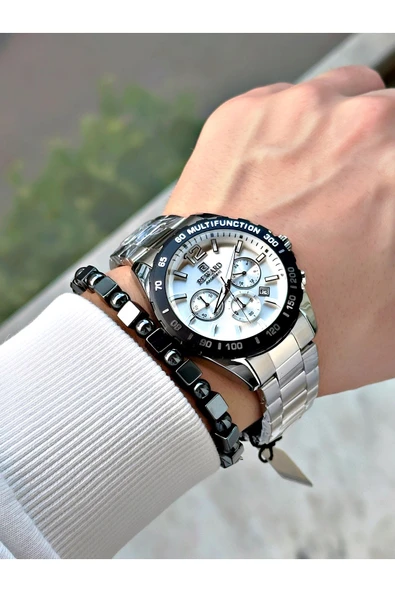Reward Gümüş Renk Fonksiyonlar Aktif Çelik Kordon Erkek Kol Saati + BİLEKLİK HEDİYELİ - Resim 2