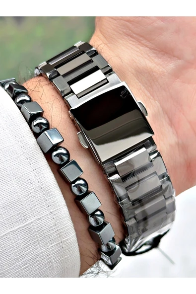 Ferrucci Füme Renk Kare Roma Rakamlı  Erkek Kol Saati + BİLEKLİK HEDİYELİ - Resim 4