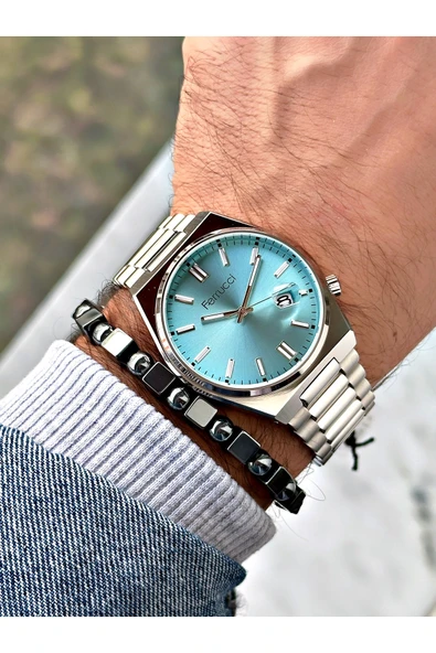 Ferrucci Gümüş Renk Klasik Takvimli Çelik Kordon Erkek Kol Saati + BİLEKLİK - Resim 2