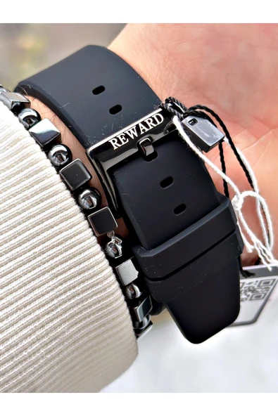 Reward Siyah Renk Çelik Kasa Otomatik Mekanizma Erkek Kol Saati + BİLEKLİK HEDİYELİ - Resim 5