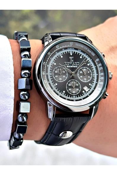Reward Siyah Renk Deri Kayış Orjinal Kilit Business Erkek Kol Saati + BİLEKLİK HEDİYELİ ürün görseli 1