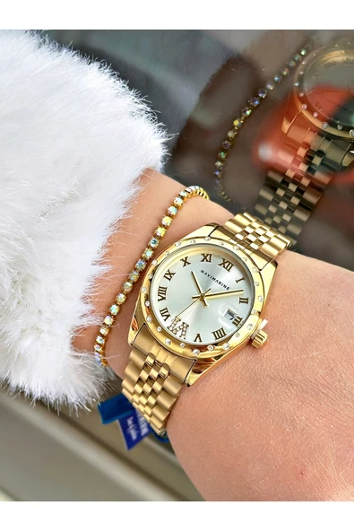 Navimarine Gümüş Renk Çelik Kordon Kadın Kol Saati + Bileklik Hediyeli - Resim 3