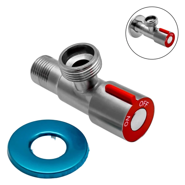 İnox Taharet Musluğu Paslanmaz Çelik Aynalı On Off  Düğmeli Ara Musluk ürün görseli