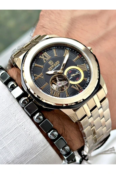 Reward Gümüş Renk Kasa Kordon Çelik  Mekanizma Erkek Kol Saati + BİLEKLİK - Resim 3