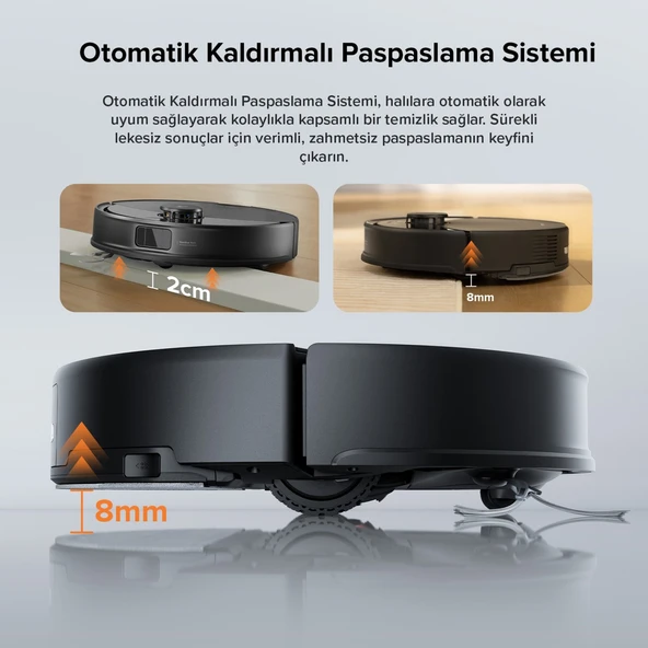 Roborock Q8 Max Pro Siyah Akıllı Robot Süpürge - Resim 7