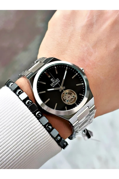 Reward Gümüş Renk Otomatik Kurmalı Çelik Kordon Erkek Kol Saati + BİLEKLİK - Resim 2